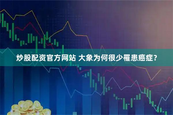 炒股配资官方网站 大象为何很少罹患癌症？